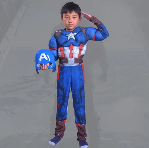 Kinder kleid Kostüm Avengers Vereinigte Staaten von Amerika Captain Muscle Chest - Bild 3 von 12