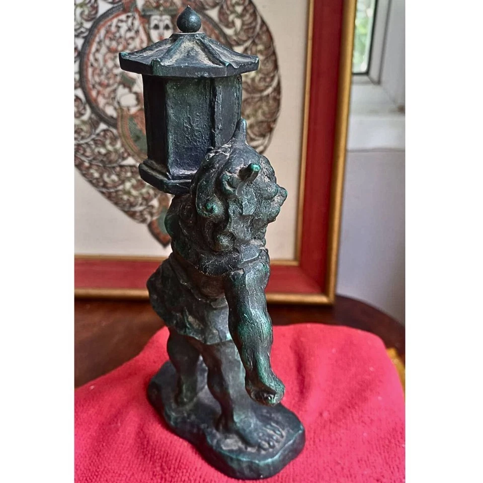 Rare Vintage 天燈鬼立像Tentok Demons Buddhist statue Bronze Antique Figure 21cm Japan - Image 4 of 4