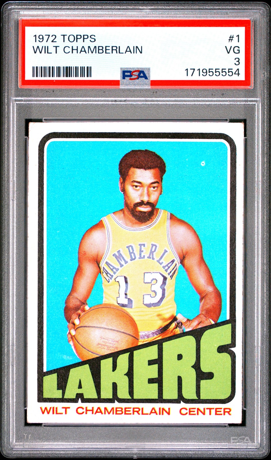 1972 TOPPS #1 WILT CHAMBERLAIN PSA 3