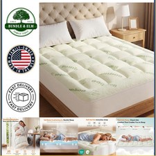 Full Mattress Protector Pad, Breathable Cooling Topper with Elastic Edges