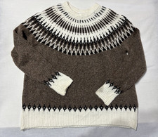 Vintage Style Fair Isle Icelandic Nordic ladies Jumper Medium Uk 12-14 0301