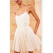 ULLA JOHNSON Beatriz Mini Dress Pristine Off White Size 12 NEW Cottagecore Bride