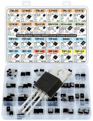 Power Transistor, Mosfet, Thyristor and Voltage Regulator Assortment Kit, 82 Pcs