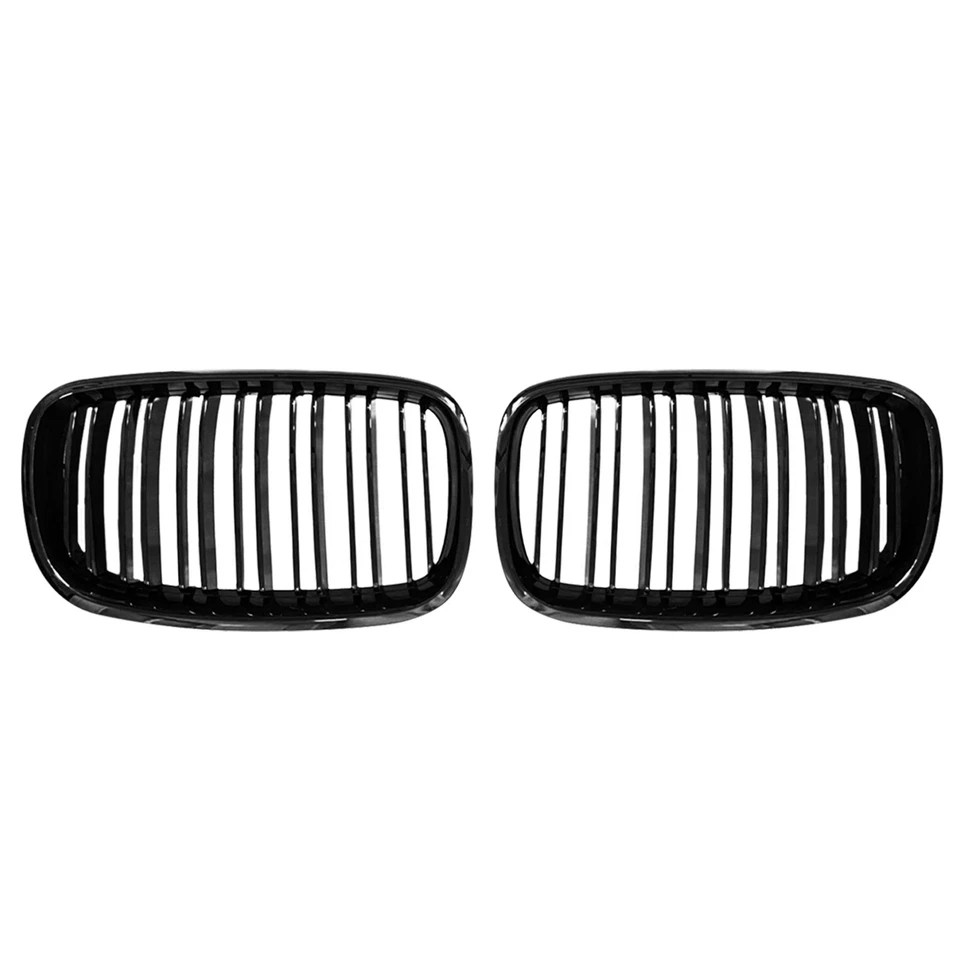 Front Bumper Grill Dual Slat Black Grille Fit 2007-13 BMW X5 E70 2008-14 X6 E71 - Изображение 3 из 3