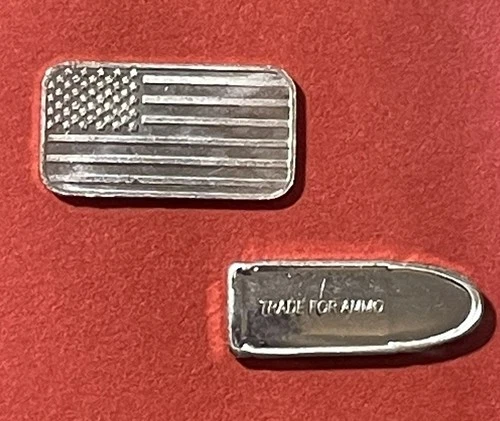 Patriot Pack! 2 - 1 Gram .999 Silver Bars! 1g American Flag & 1g Silver Bullet!