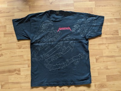 METALLICA CONCERT XL T-SHIRT VINTAGE 1992 PUSHEAD SNAKE ALL OVER BLACk ALBUM