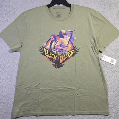 Wrangler Black Crows Shirt Men 2XL XXL Green Rock Concert Music Distressed NWT