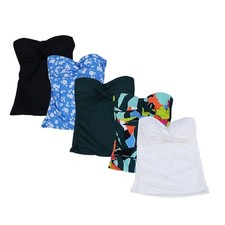 Anne Cole Women's Tankini Strapless Swim Bathing Suit Top Padded Swimsuit New