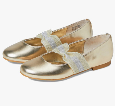 NWT NINA KIDS KRISSY GOLD BALLET FLAT Size 13 Youth $49 PARTY SHOE