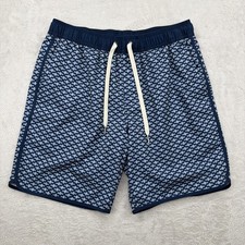 Fair Harbor Shorts Mens Size M Swim Short Trunks Hybrid Blue Geometric Pattern