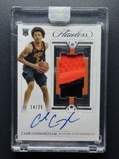 2021 Panini Flawless Collegiate Cade Cunningham Rookie Vertical Patch Auto /25