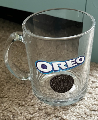   OREO CLEAR GLASS COFFEE MUG   8 OZ   FRANKFORD CANDY 2022   SM COLLECTOR CUP