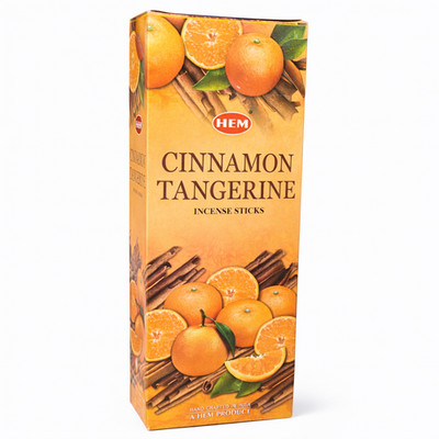 Incense Sticks HEM Cinnamon Tangerine 120ct 6 Pack Box Hand-Rolled in India