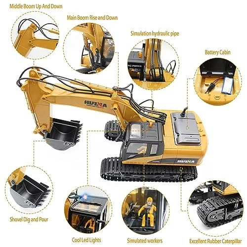 Fisca Remote Control Excavator RC Construction Vehicles 15 Channel 2.4G Full - Image 4 of 4