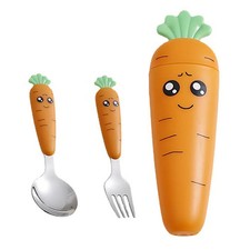 3-piece creative cartoon carrot tableware set stainless steel children's fruit f