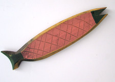 Jim Wagner Taos New Mexico Wood Carved Fish Sculpture 13.5"