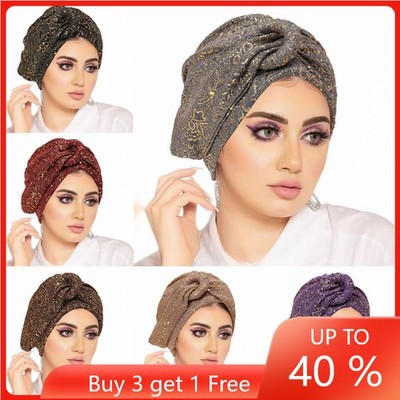 Women Hijab Beanies Hat Muslim Turban Head Wrap Twist Knot Hair Loss Chemo Cap