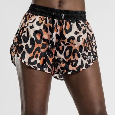 P.E Nation Set Shot Shorts Animal Leopard Print Sz S