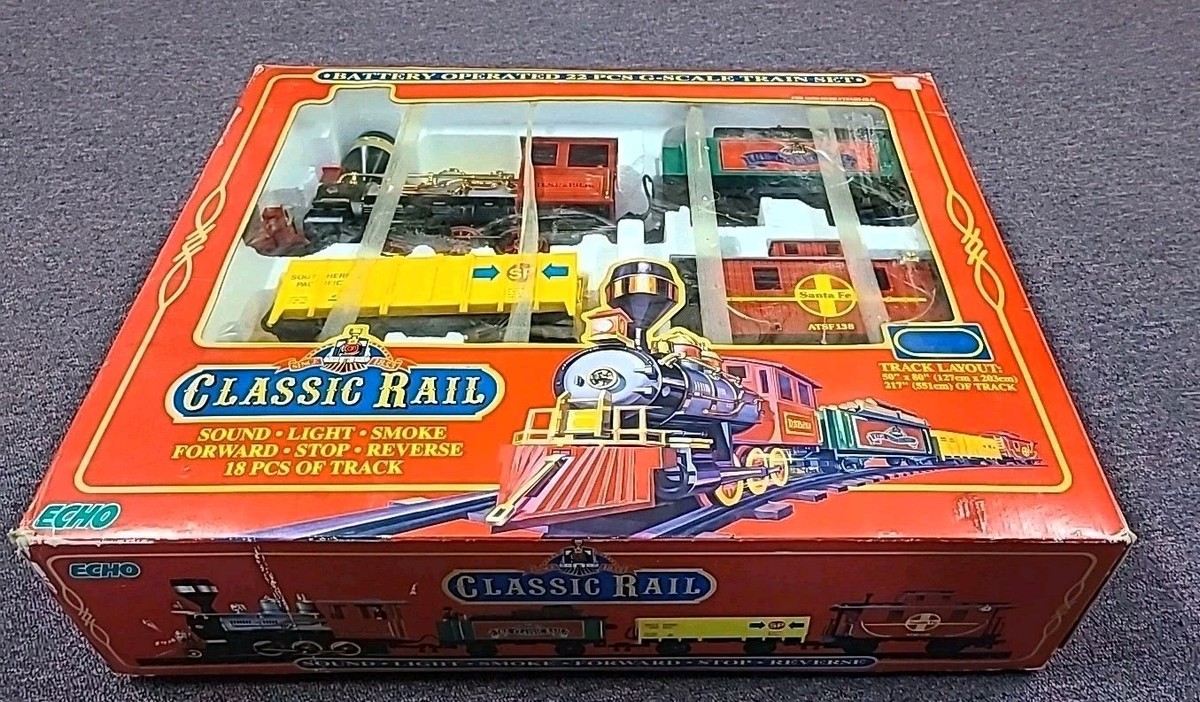 Boxed ECHO The Classic Rail 26 Pcs Train Set G Scale 1990 Complete 