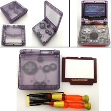 NEW Clear Purple Shell Housing Case Cover For Nintendo Gameboy Advance SP GBA SP