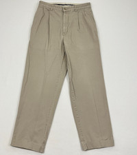 VTG Polo Ralph Lauren Hammond Chino Pants 30x28 Khaki Twill Trousers Old Money