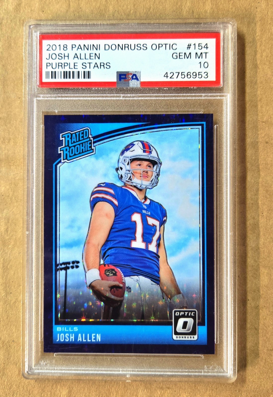 2018 Josh Allen Optic Rated Rookie Purple Stars Prizm /25 PSA 10