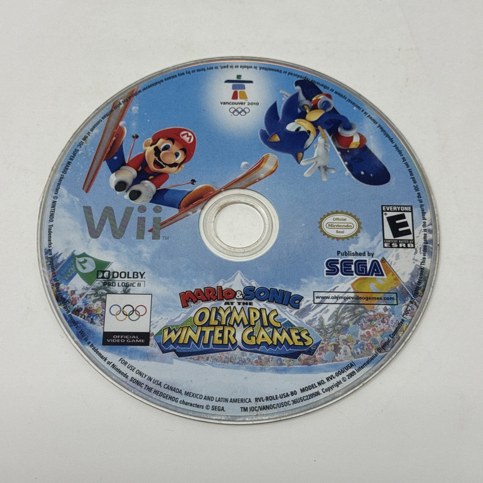 Mario and Sonic at the Olympic Winter Games (Wii)  DISC ONLY UNTESTED SCRATCHED