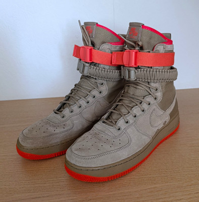 Nike SF Air Force 1 High Top Sneaker Rush Coral Knöchelriemen Gr.44 US10