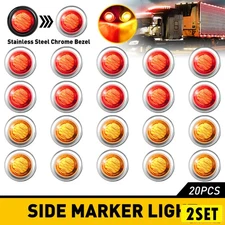 20/40X Side Trailer Clearance Marker Truck RV Light LED Amber/Red 12/24V Waterpr