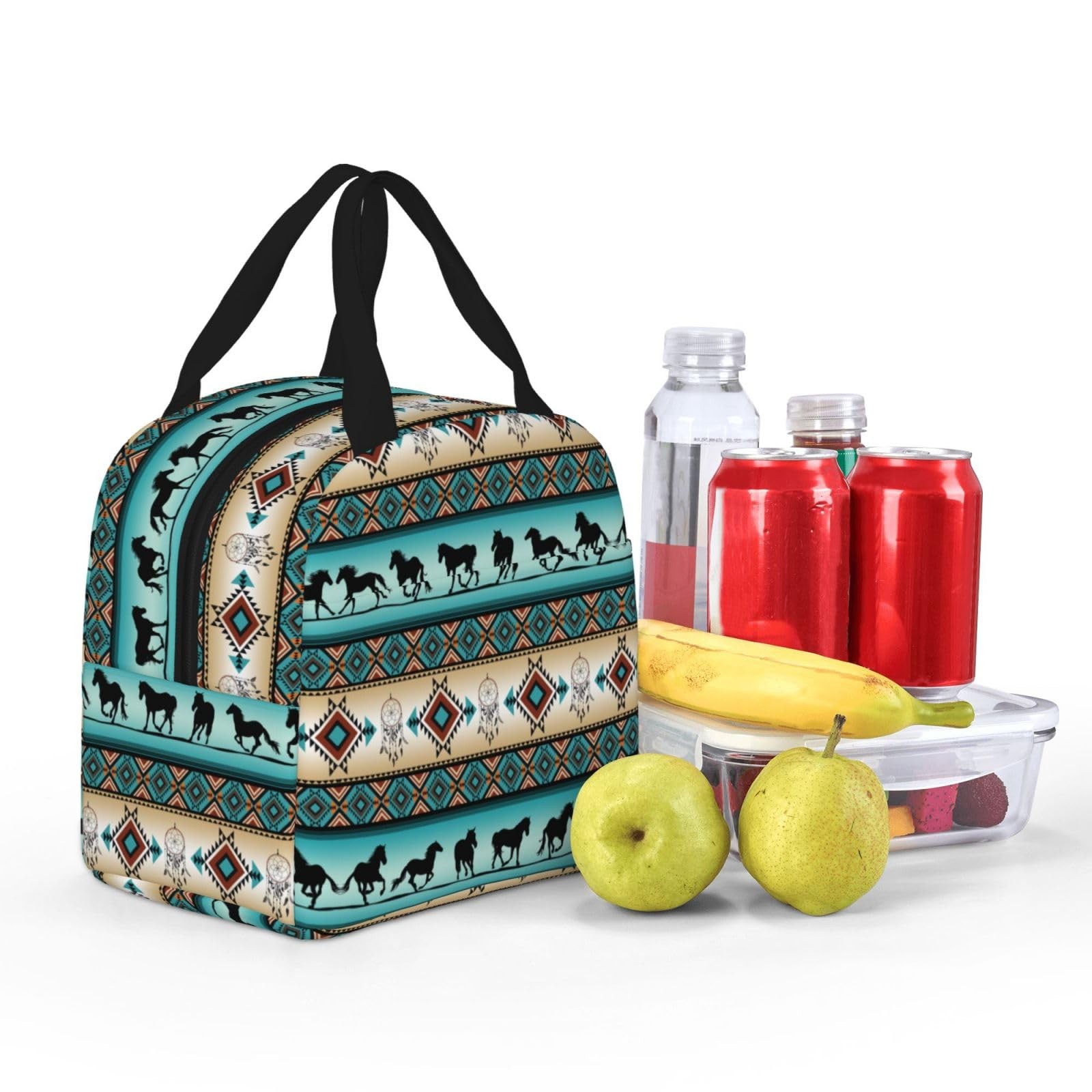 Giwawa Navajo Horse Lunch Box for Girls Boys Western Lunch Bag Women Aztec Lu...