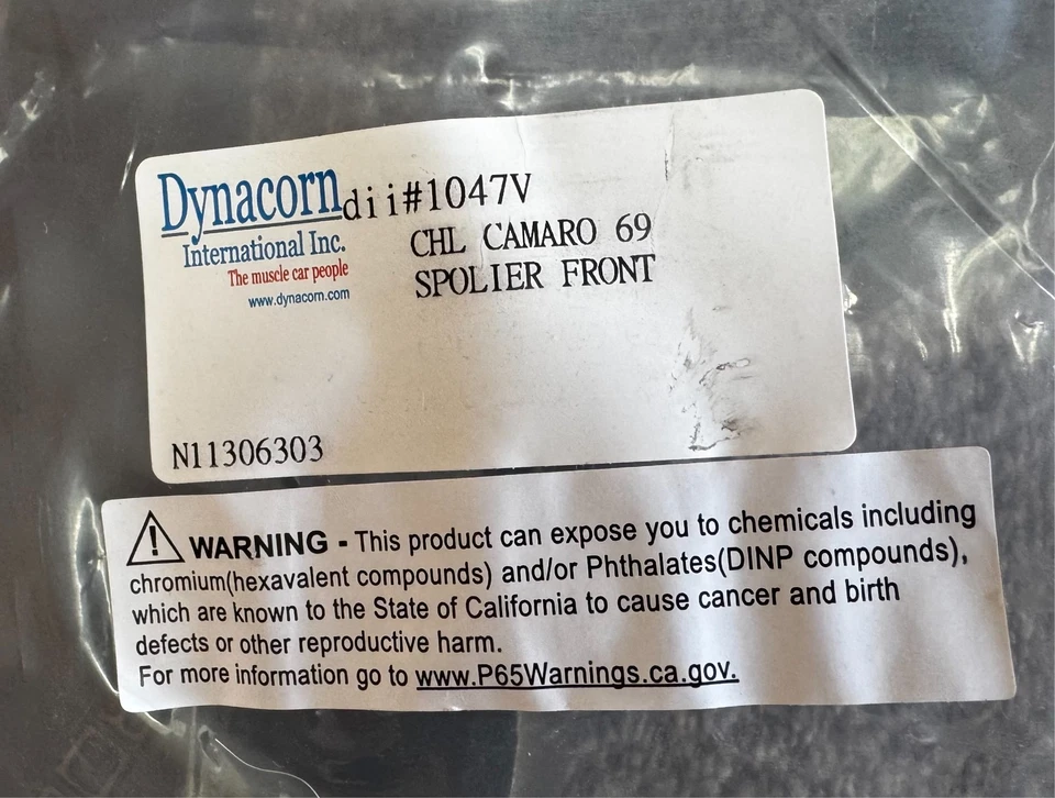 Alerón delantero Dynacorn 1969 Camaro 1047V Foto 4 de 4