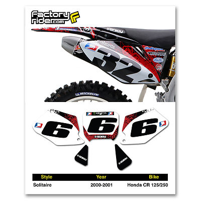2000-2001 HONDA CR 125-250 Number Plate Dirt Bike Graphic Solitaire By Enjoy MFG