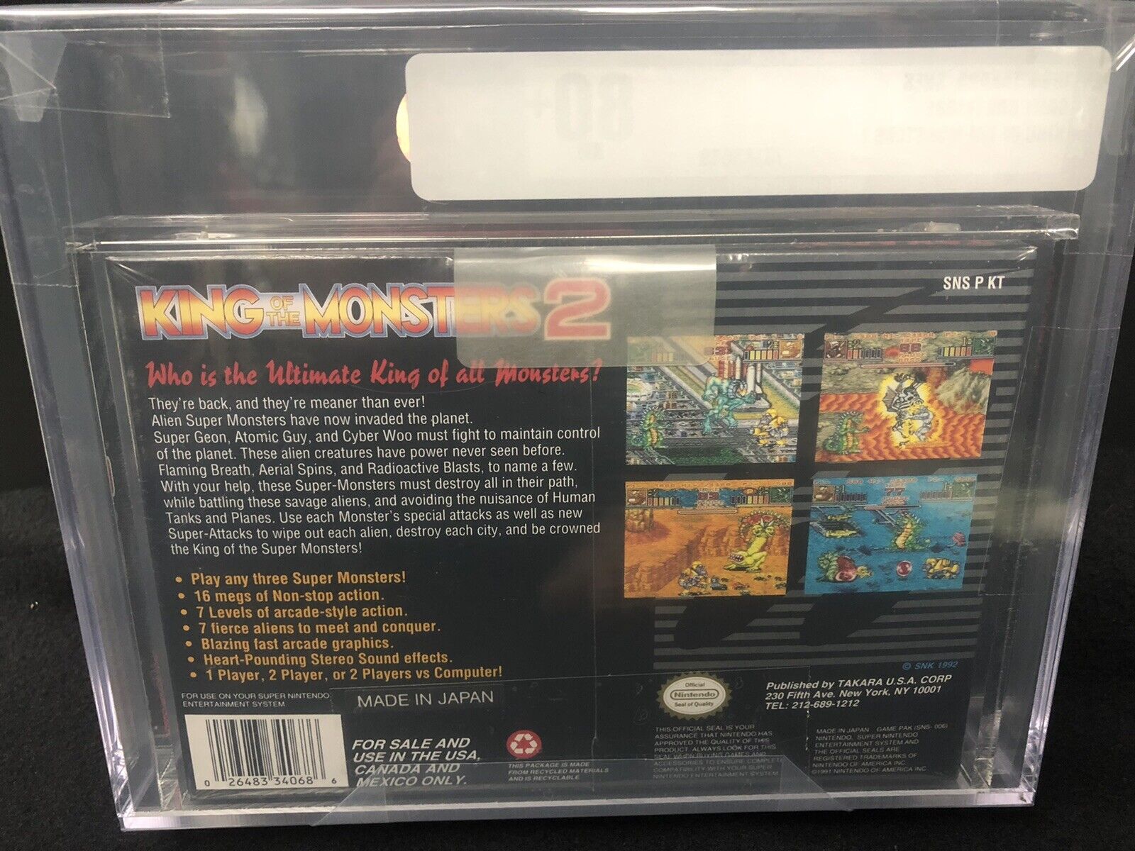 King of the Monsters 2 Super Nintendo SNES Game For Sale