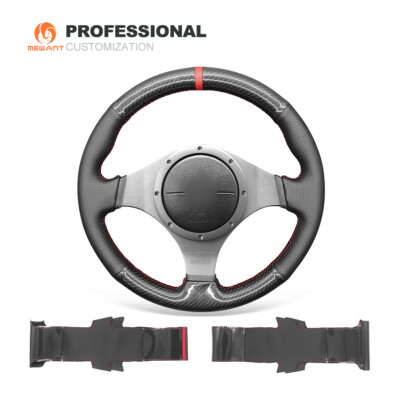 PU Carbon Fiber Leather Steering Wheel Cover Mitsubishi Lancer Evolution 8 VIII
