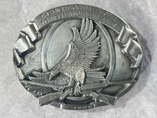 Bergamot Brass Works Belt Buckle Right To Bear Arms Eagle 1994 2nd Amendment