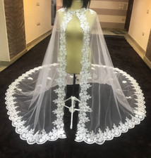 Wedding cape veil lace cover up dress veil for bride