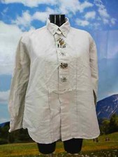 Size L costume shirt beige with edelweiss and animal embroidery costume shirt th1865