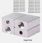 Super Strong Rectangle NdFeB Magnets Rare Earth With Countersunk Ring Hole DIY