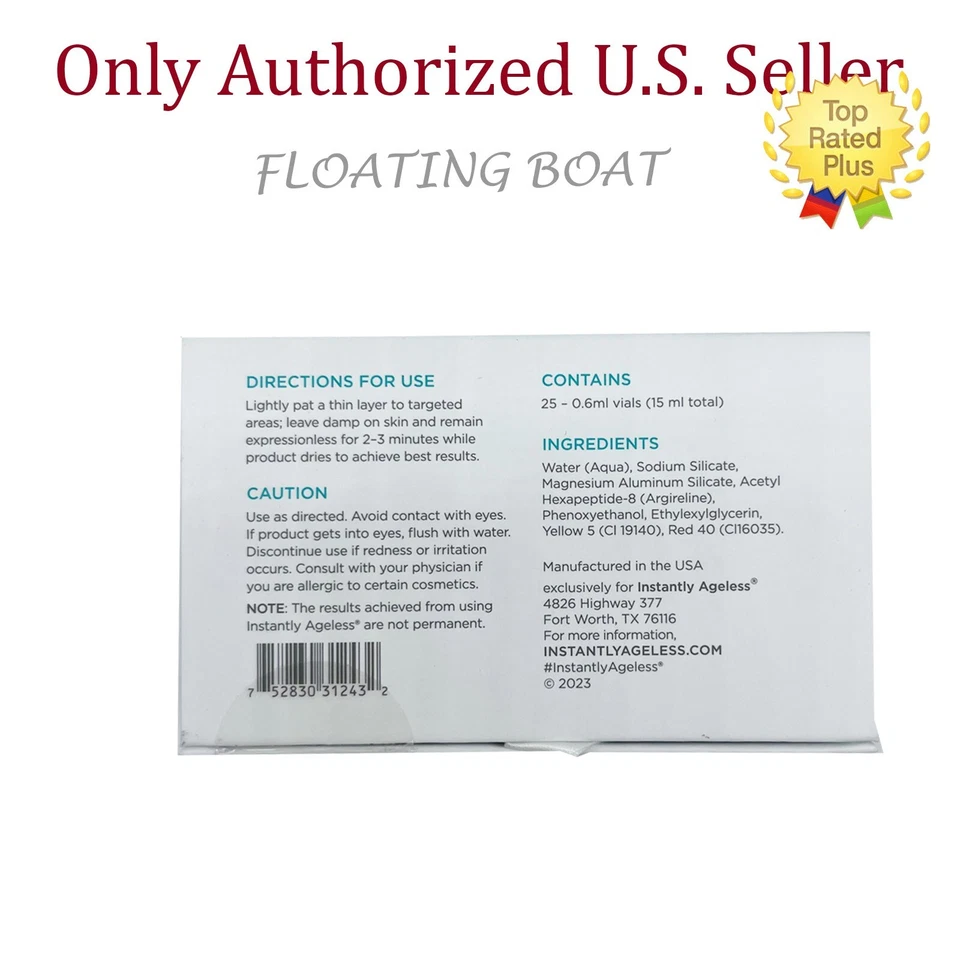 Instantly Ageless Face lift, Wrinkle remover, 25 Vials in a box + Free Gift - Image 4 of 4