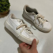 Puma White Platform Lace Up Sneakers Shoes Wo...