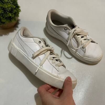 Puma White Platform Lace Up Sneakers Shoes Women s Size 7