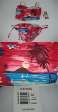 New Kids 4 Raisins Sunshine Set Red 2 Piece Bikini MSRP 37