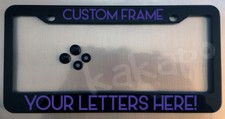 Custom Personalized Black License Plate Frame Screw Covers Color Choice Font 4