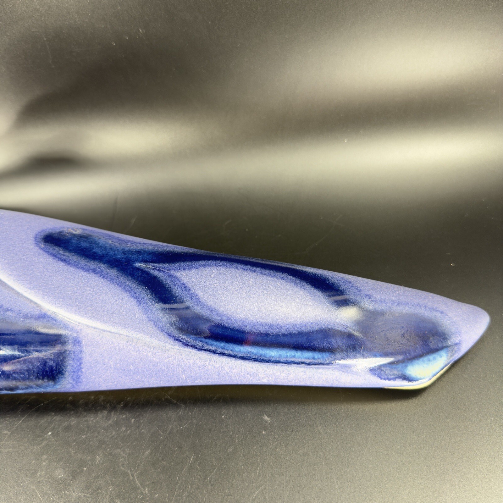 HILBORN Canada Art Pottery Vase Wall Pocket Ceramic Light Purple Blue 15inch