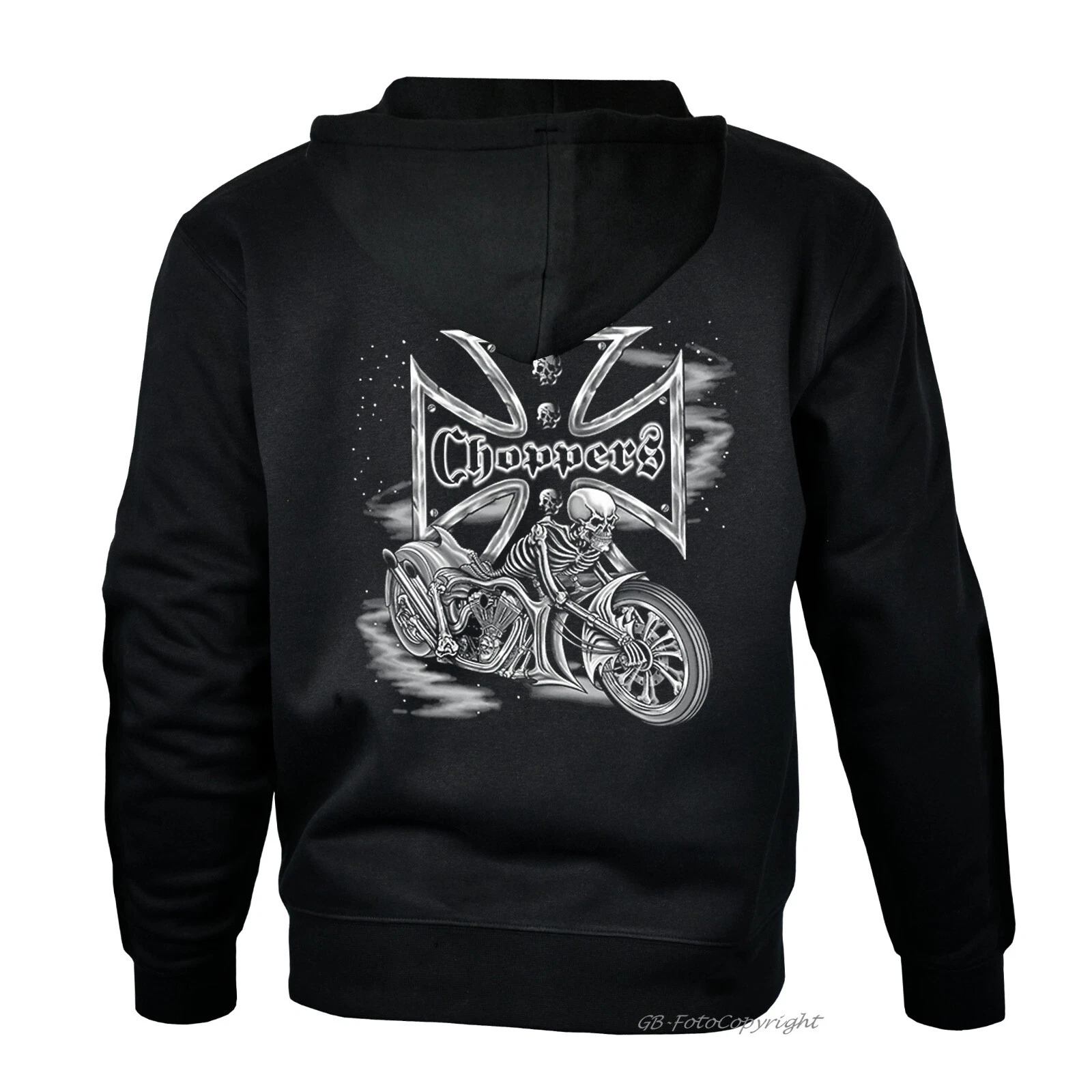 SACAI Felpa con cappuccio biker chopper custombiker vecchi cranioer pullov *4