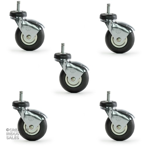 3" x 3/8" x 1" Grip Ring / Chair Institutional Stem IV Pole Caster (5