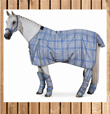 Eskadron Ripstop Turnout Rug 300g, Heavy, Waterproof, Check Atlantic Blue