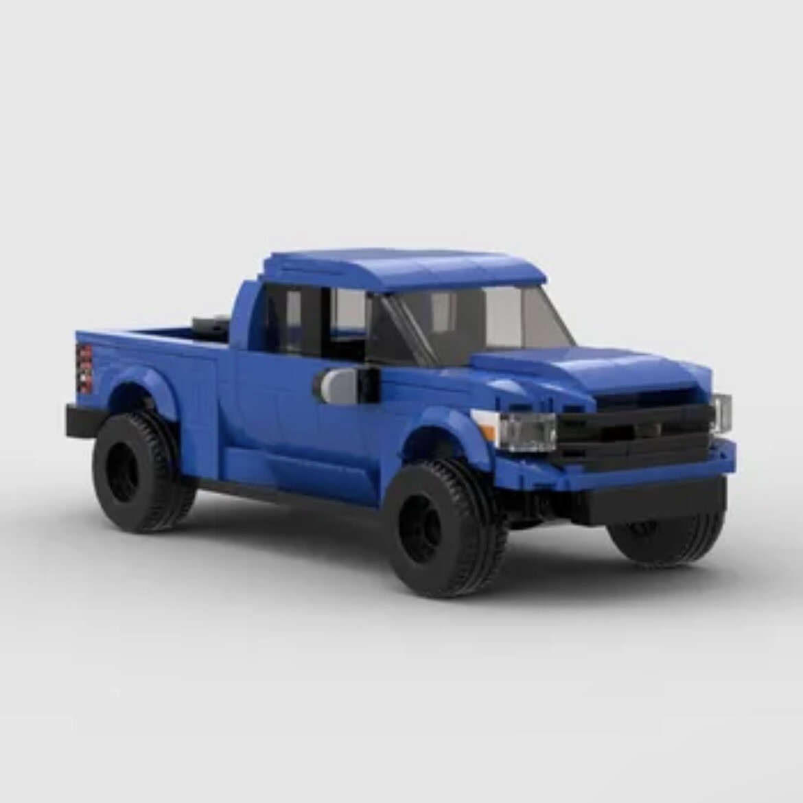 Brick Works Blue Ford F-150 Raptor Pick up Truck MOC LEGO Building Bricks