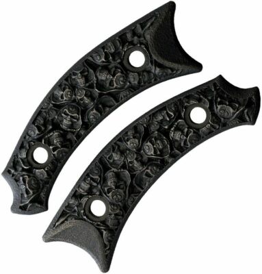 Bastinelli Creations 2 Saints Bronze Scales Custom Sculpted Bronze Skull Handle