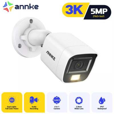 ANNKE HD 5MP 4in1 Audio Security Camera System Full Color Night Vision AI Motion